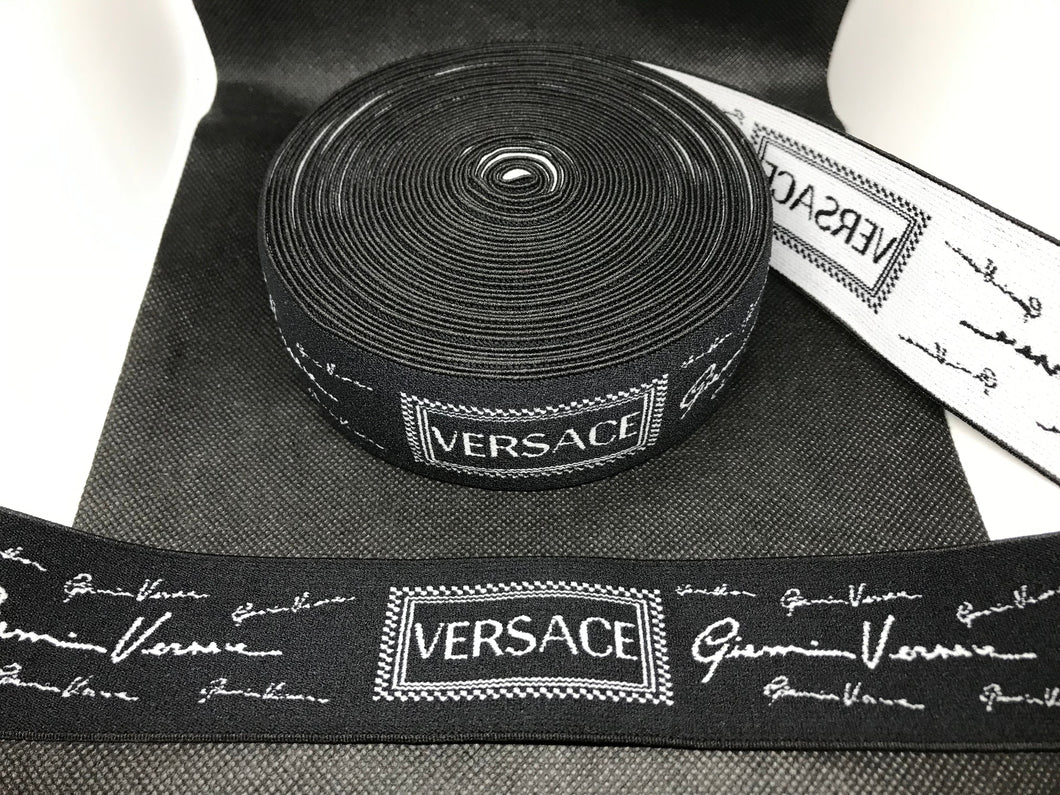 WHOLESALE - Designer Elastic Bands - 1 Yard Roll of 4.5cm Versace      Trim