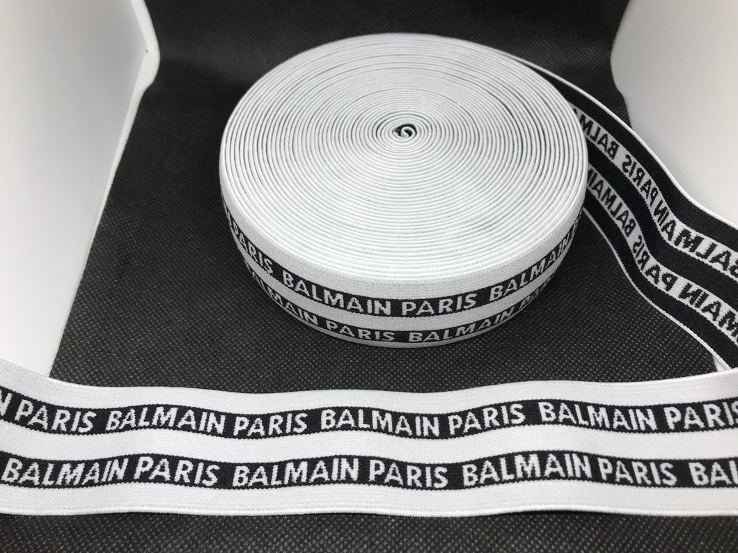 WHOLESALE - Designer Elastic Bands - 1 Yard Roll of 4cm Balmain      Trim