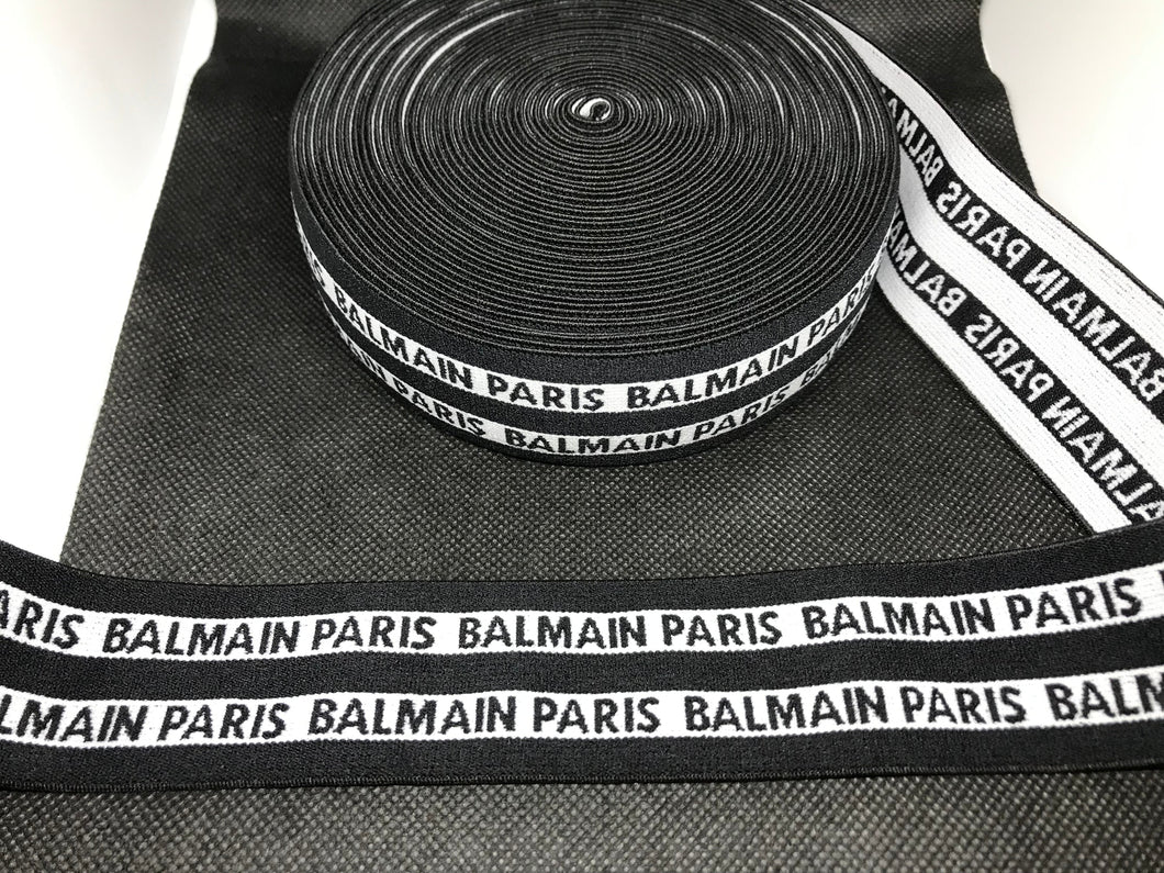 WHOLESALE - Designer Elastic Bands - 1 Yard Roll of 4cm Balmain      Trim