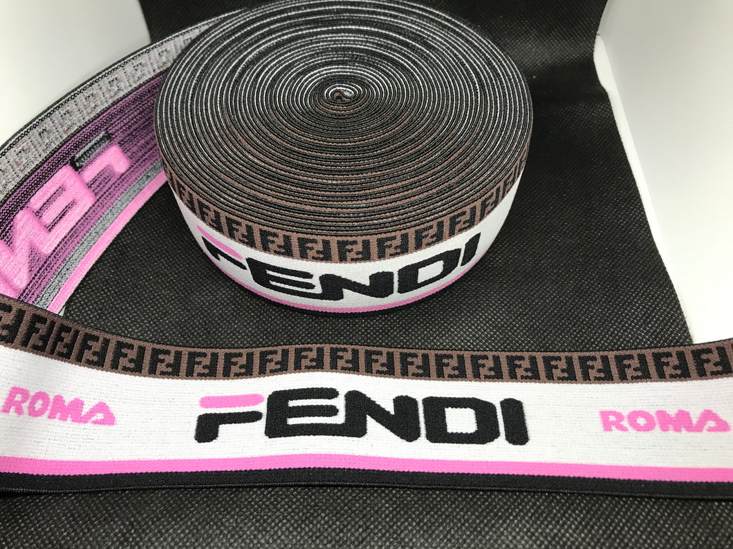 3 or 6 Yard Roll 5cm Fendi FF Designer Hat Band Elastic  Trim