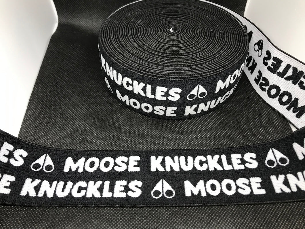 10 Yard Roll 4.5cm Moose Knuckles Custom Designer Elastic Band    Jacquard Bands Trim