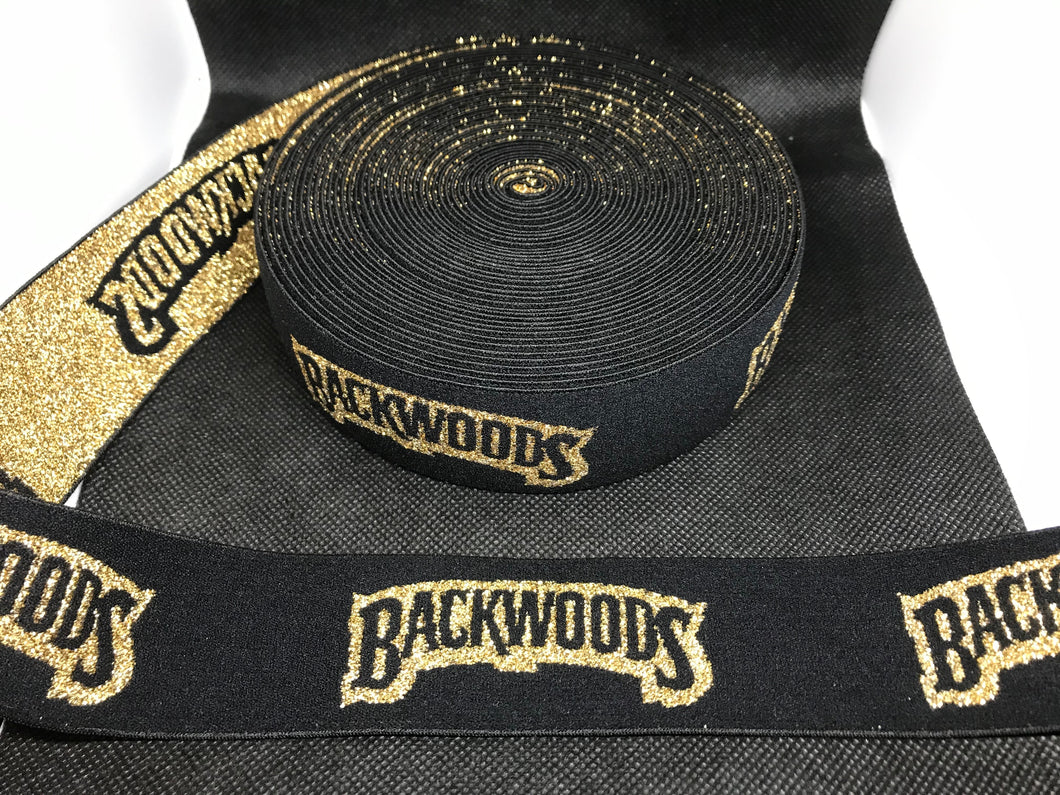 WHOLESALE - Designer Elastic Bands - 1 Yard Roll of 4cm Backwoods Metallic      Trim