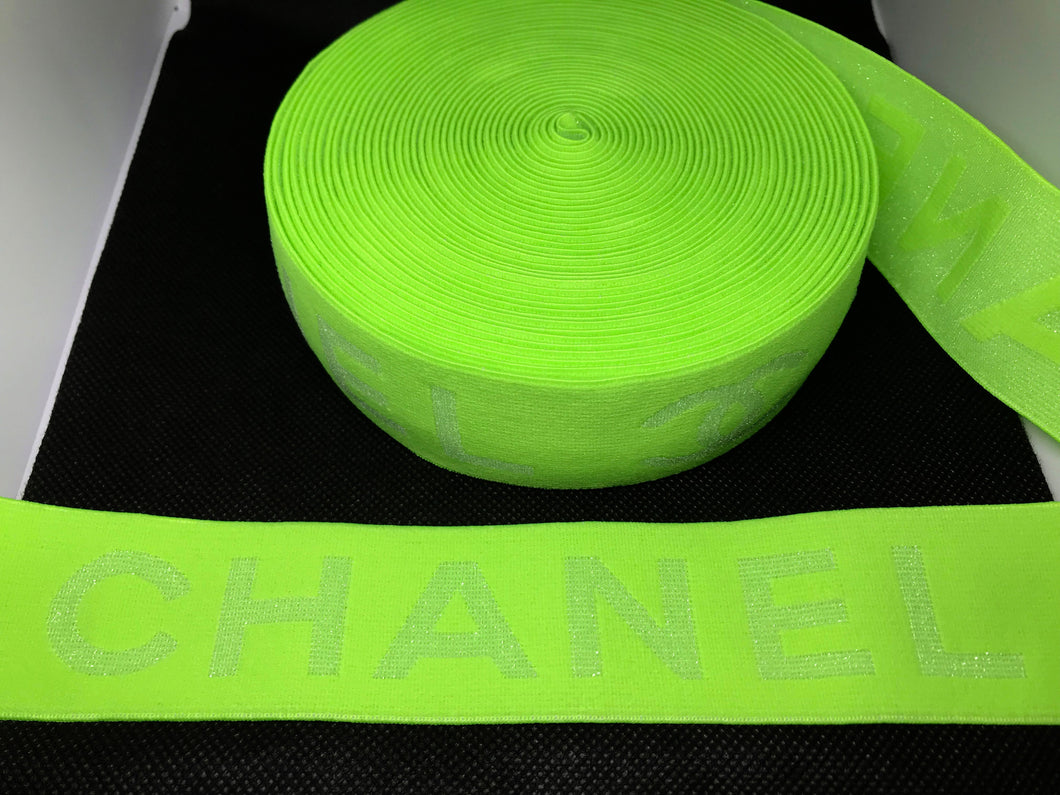 WHOLESALE - Designer Elastic Bands - 1 Yard Roll of 4cm Chanel CC Metallic      Trim