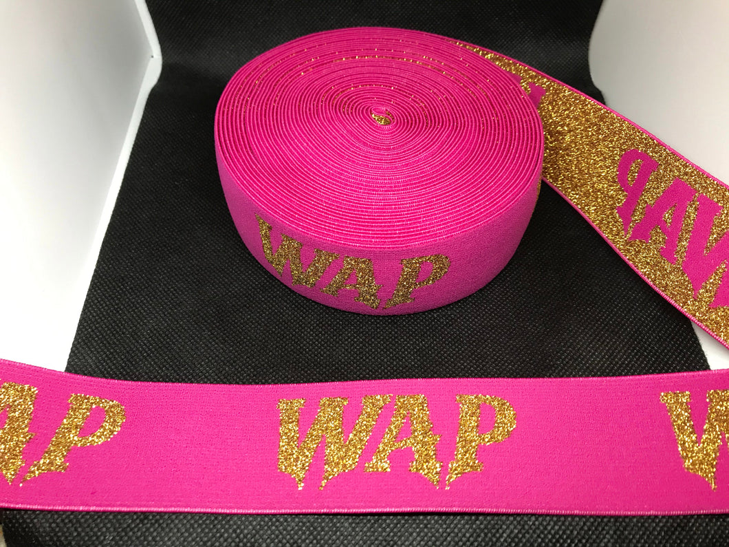 WHOLESALE - Custom Designer Elastic Bands - 1 Yard Roll of 4cm WAP Metallic      Trim