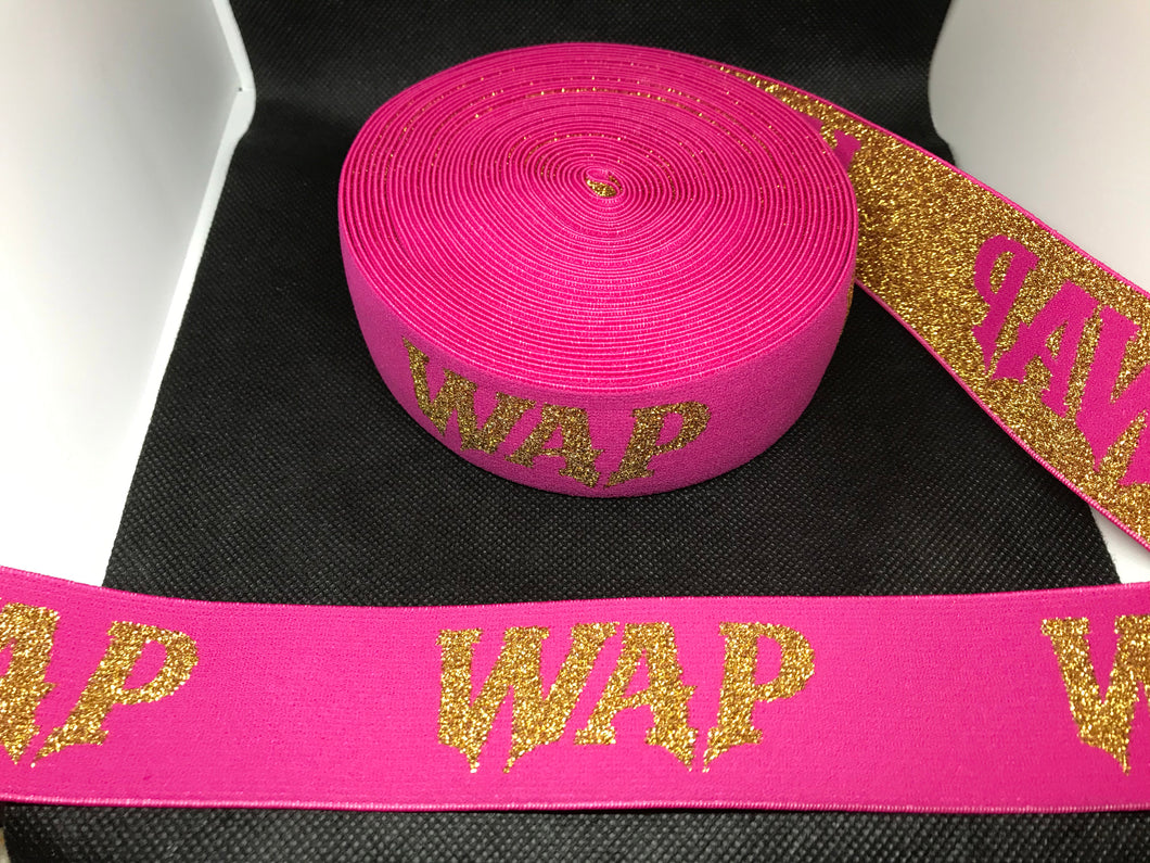 3 or 6 Yard Roll 4cm WAP  Custom Designer Hat Band Elastic   Trim Metallic