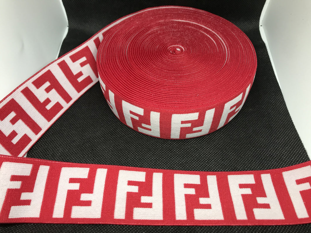 3 or 6 Yard Roll 4cm Fendi FF Designer Hat Band Elastic   Trim