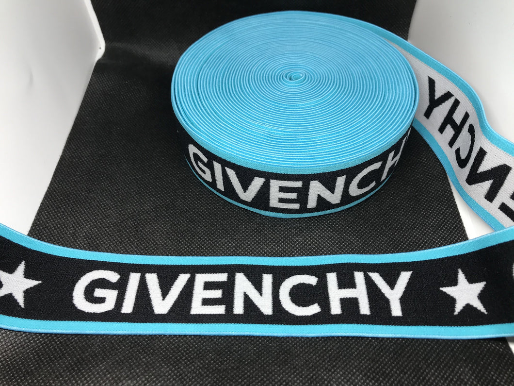 10 Yard Roll 4cm Givenchy Designer Elastic Band    Jacquard Bands Trim