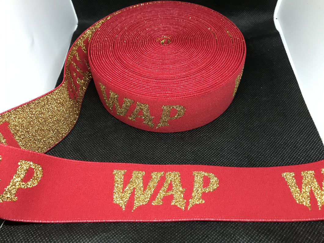 10 Yard Roll 4cm WAP  Designer Elastic Band    Jacquard Bands Trim Metallic