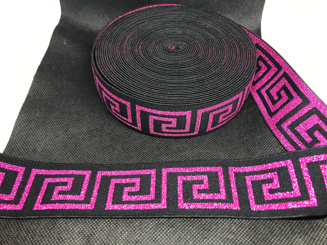 WHOLESALE - Designer Elastic Bands - 1 Yard Roll of 4cm Versace Metallic      Trim