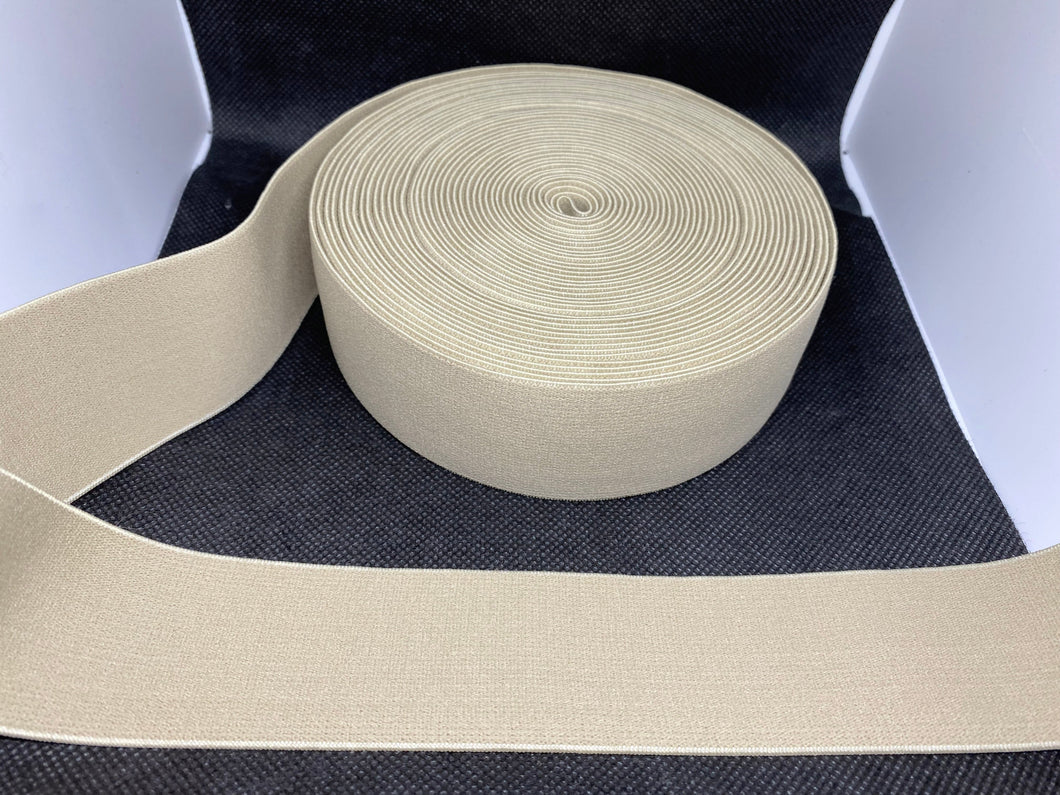 WHOLESALE - Designer Elastic Bands - 1 Yard Roll of 4cm Tan      Trim