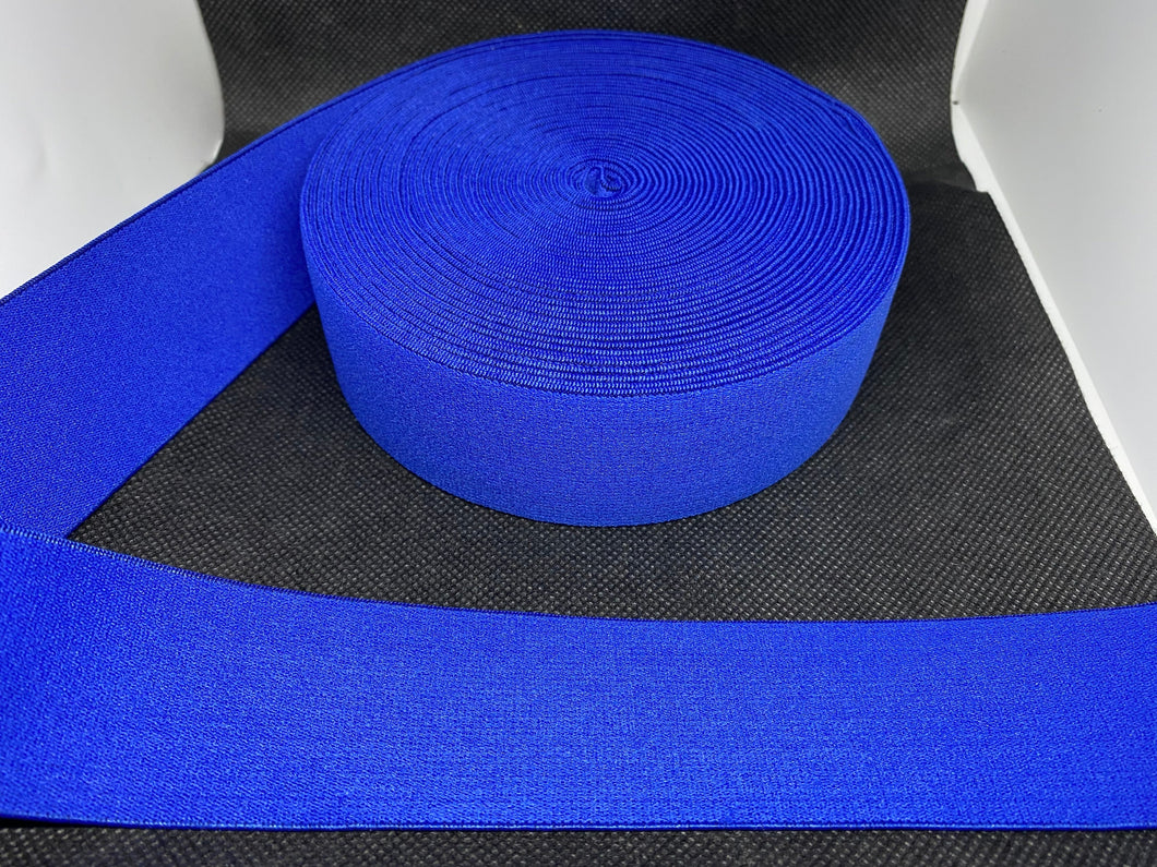 WHOLESALE - Custom Designer Elastic Bands - 1 Yard Roll of 4cm Royal Blue      Trim Plain