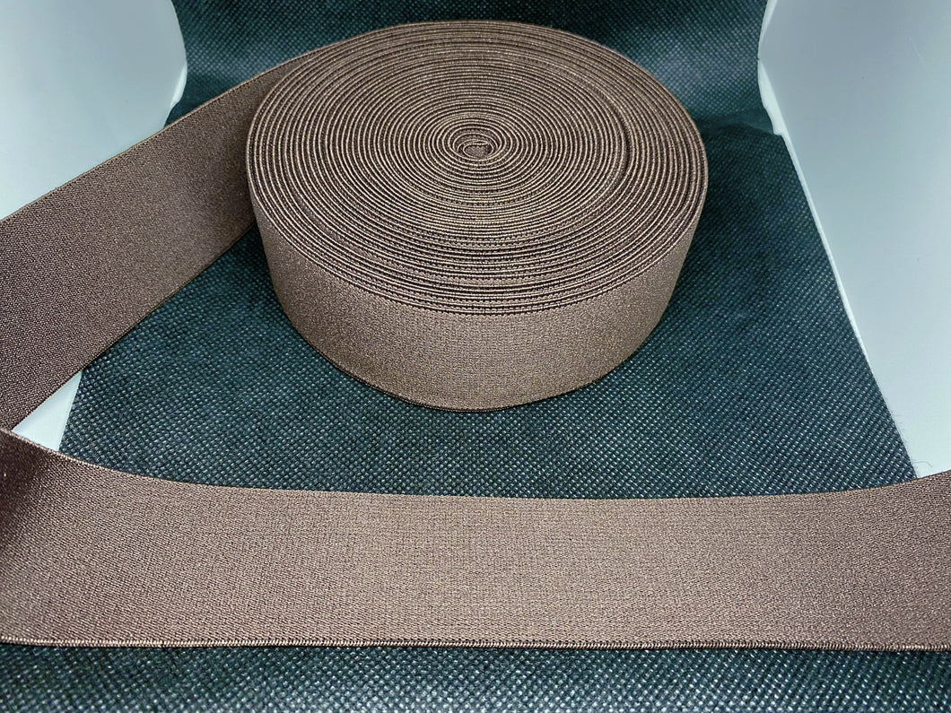 OVERSTOCK 10 Yards 4cm Brown Elastic Waistband material Designer Bands Jacquard Bandz