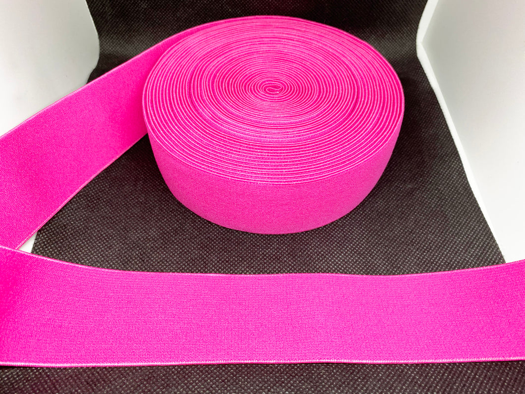 10 Yard Roll 4cm Plain Hot Pink Designer Elastic Band   Jacquard Bands Trim