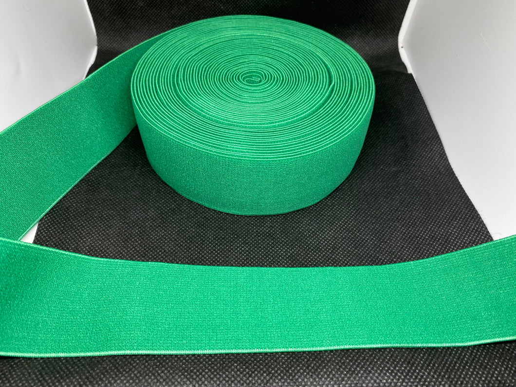 WHOLESALE - Designer Elastic Bands - 1 Yard Roll of 4cm Green      Trim