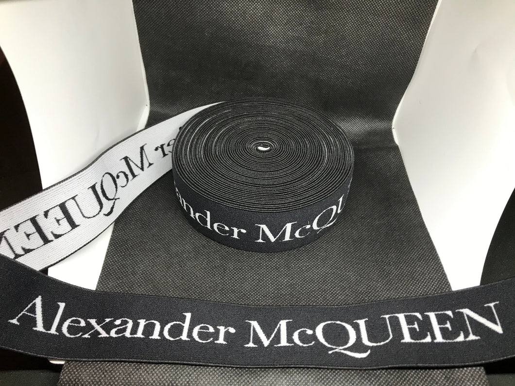 WHOLESALE - Designer Elastic Bands - 1 Yard Roll of 4cm McQueen     Trim