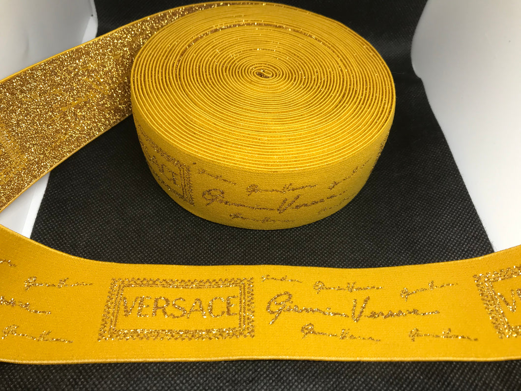 3 or 6 Yard Roll 4.5cm Versace  Designer Hat Band Elastic   Trim Metallic
