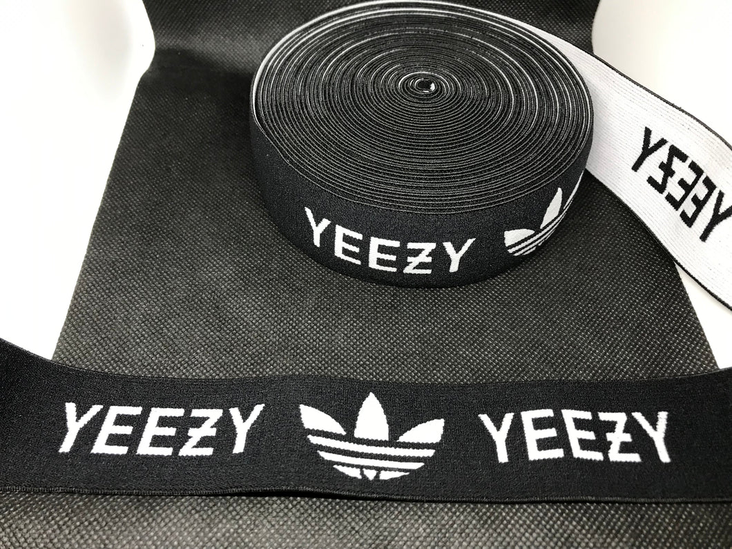 WHOLESALE - Custom Designer Elastic Bands - 1 Yard Roll of 4cm Yeezy Adidas      Trim