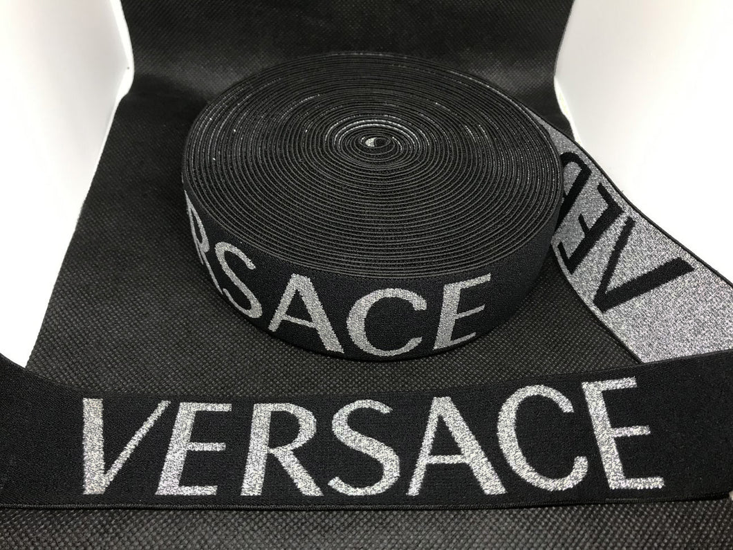 3 or 6 Yard Roll 4cm V-1  Silver Custom Designer Hat Band Elastic   Trim Metallic