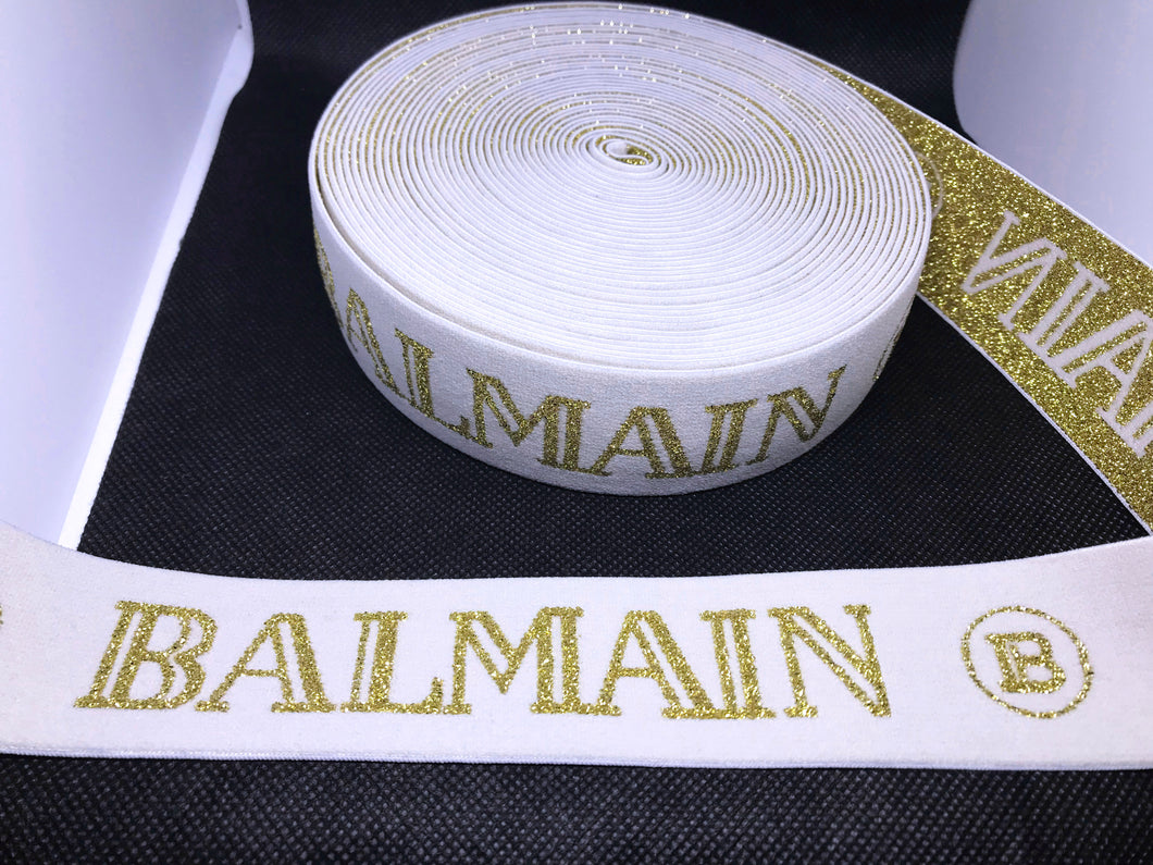 3 or 6 Yard Roll 4cm B-4  Custom Designer Hat Band Elastic   Trim Metallic