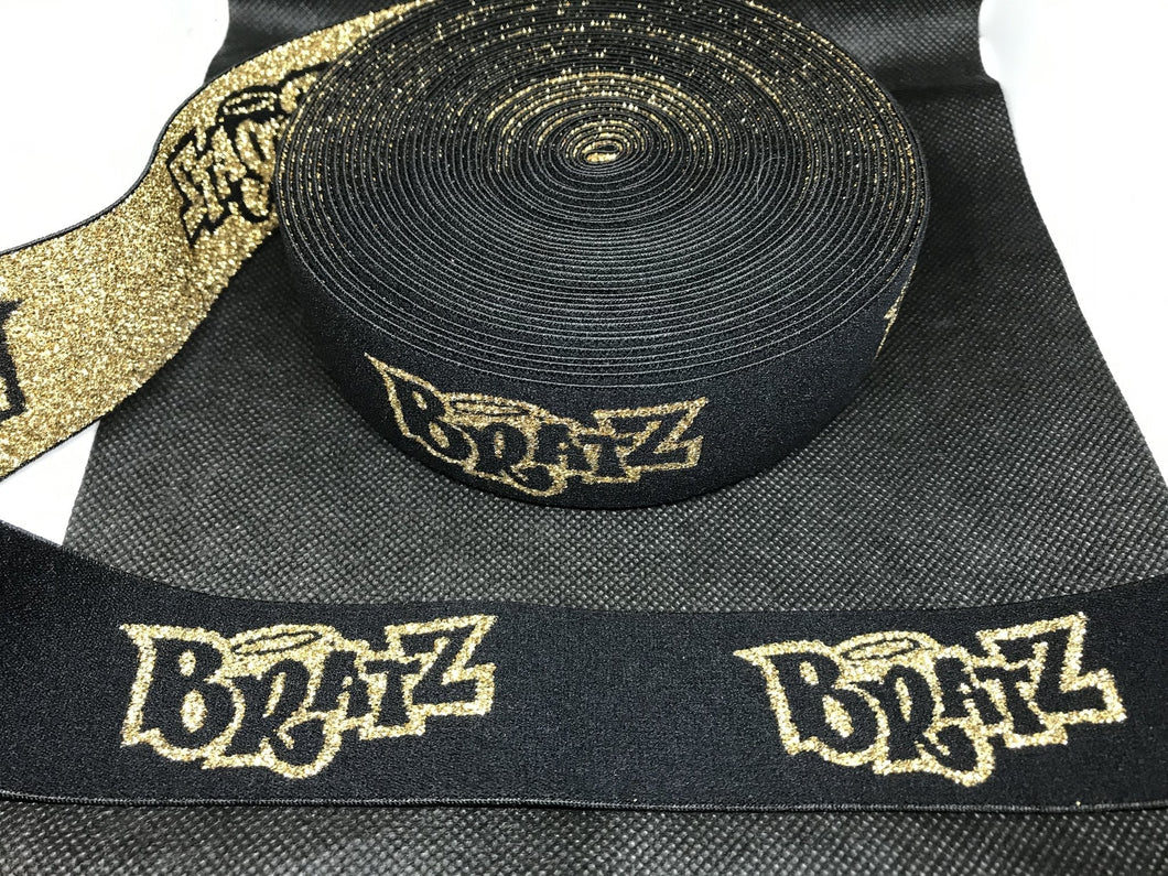 WHOLESALE - Designer Elastic Bands - 1 Yard Roll of 4cm Bratz Metallic     Trim