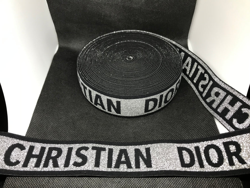 3 or 6 Yard Roll 4cm Dior  Designer Hat Band Elastic   Trim Metallic