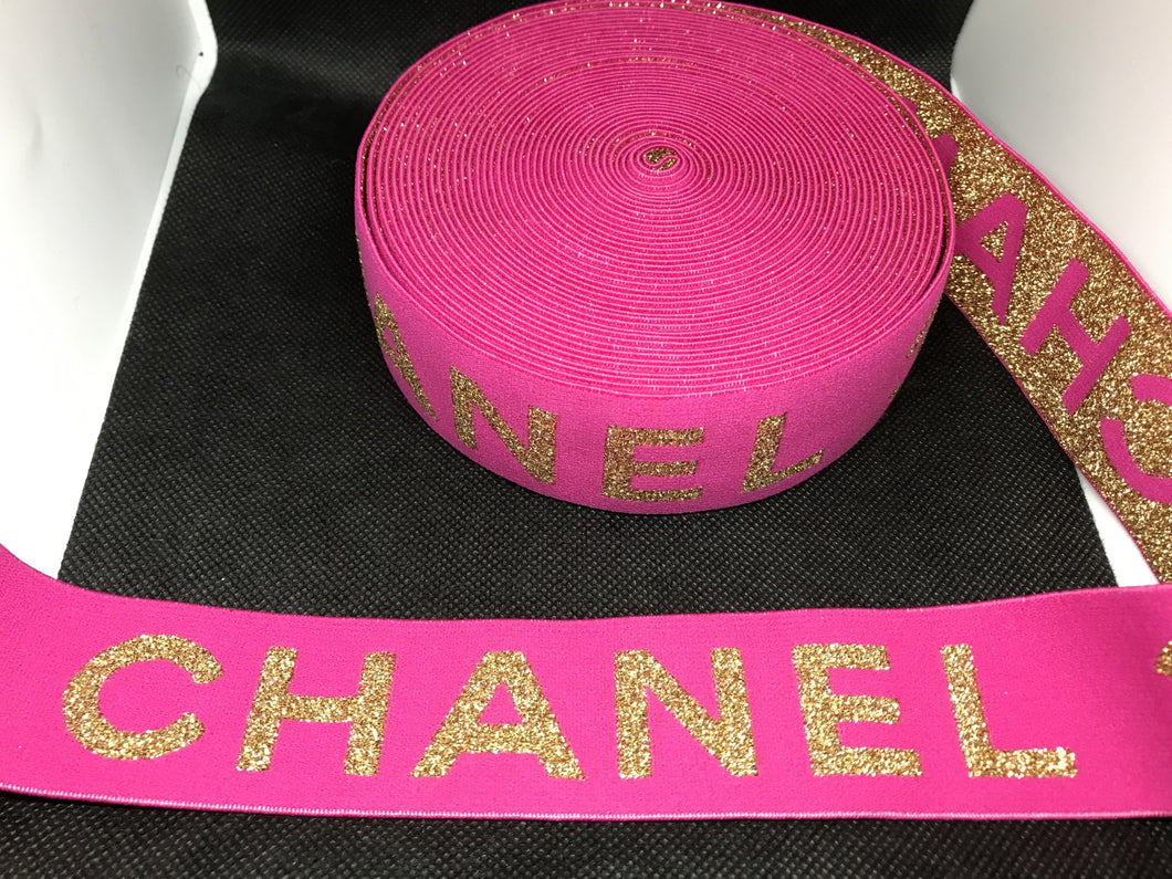 3 or 6 Yard Roll 4cm Chanel CC  Designer Hat Band Elastic   Trim Metallic