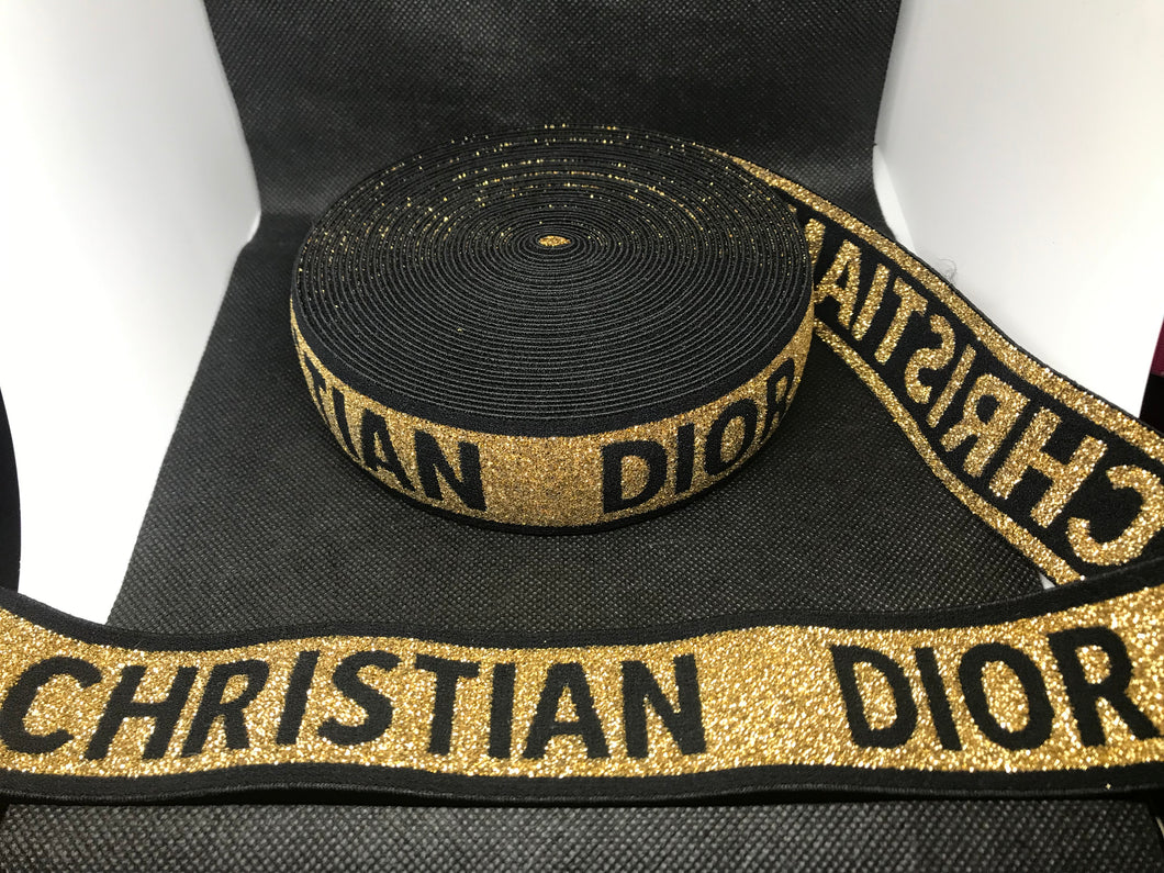 3 or 6 Yard Roll 4cm Dior  Designer Hat Band Elastic   Trim Metallic