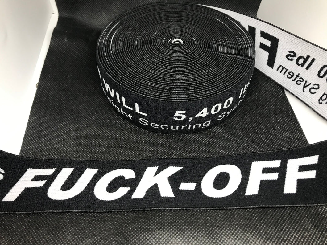 10 Yard Roll 4cm O-1 Fuck Off Custom Designer Elastic Band    Jacquard Bands Trim