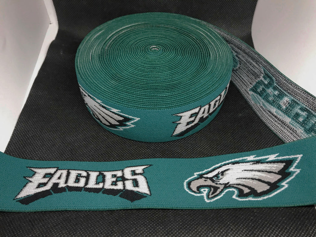 3 or 6 Yard Roll 4cm Philadelphia Eagles Sports Custom Designer Hat Band Elastic   Trim