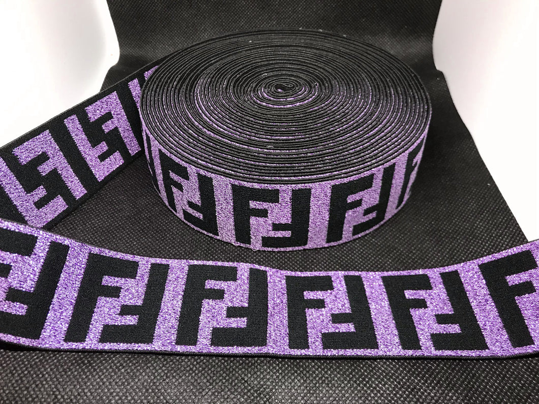 OVERSTOCK 10 Yards 4cm F-1 Metallic Elastic Waistband material  Custom Designer Bands Jacquard Bandz