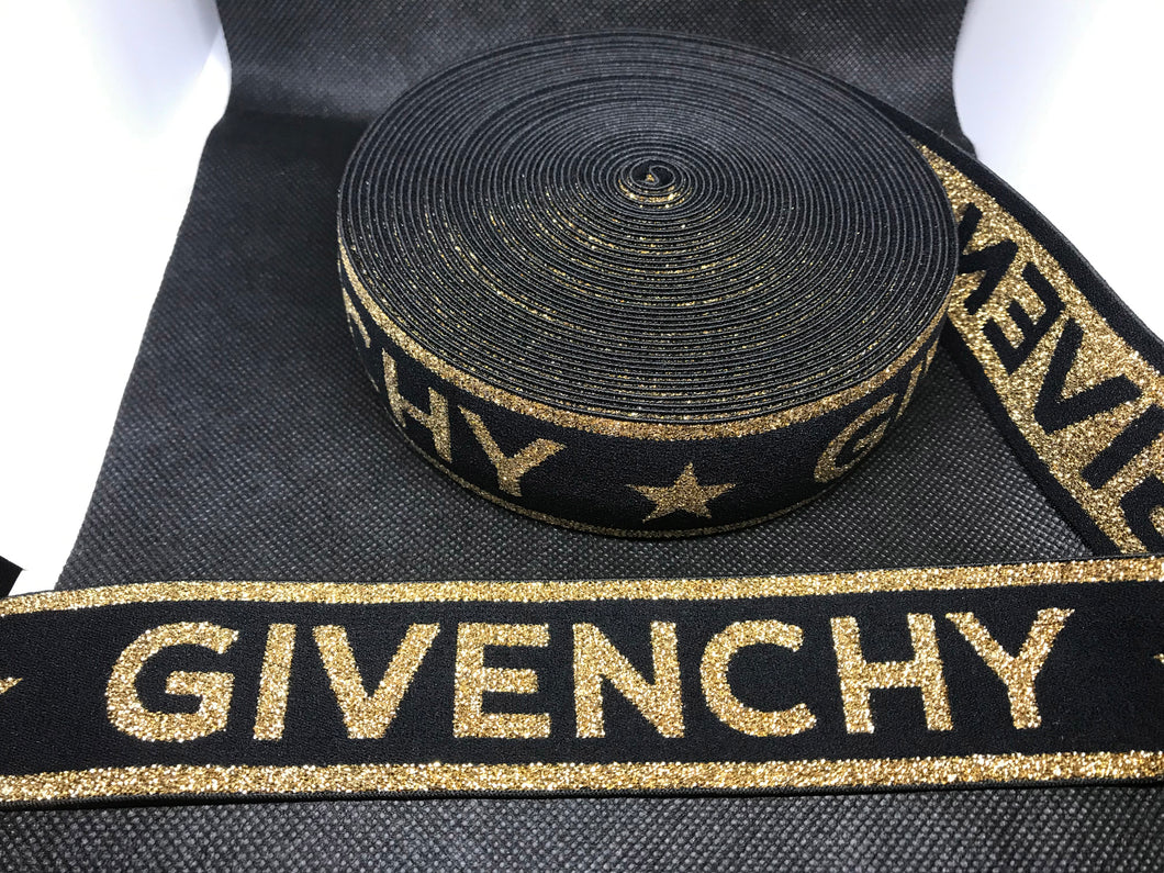 3 or 6 Yard Roll 4cm Givenchy  Designer Hat Band Elastic   Trim Metallic