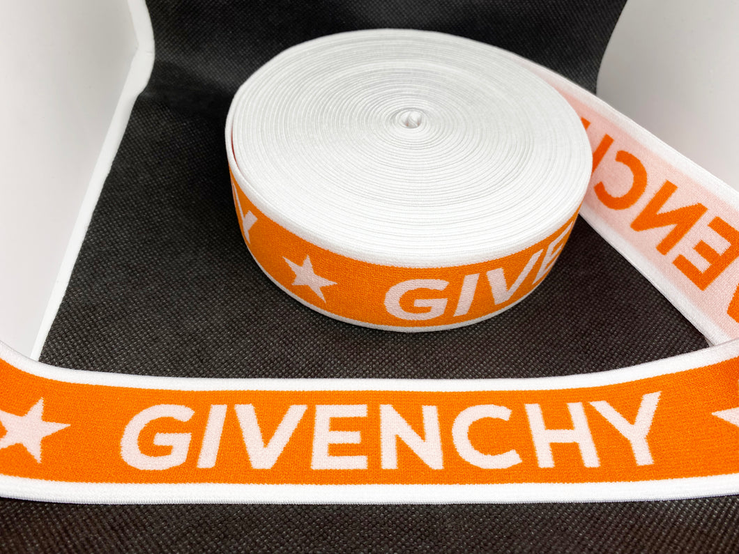 OVERSTOCK 10 Yards 4cm Givenchy Elastic Waistband material  Designer Bands Jacquard Bandz