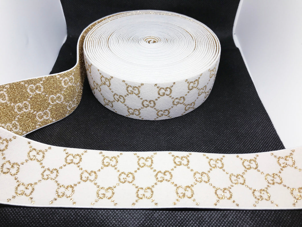 WHOLESALE - Custom Designer Elastic Bands - 1 Yard Roll of 4.5cm   Metallic      Trim