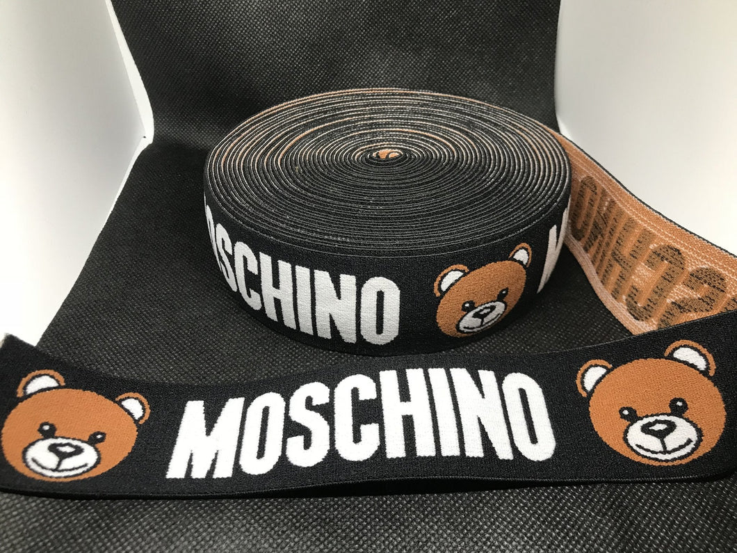WHOLESALE - Designer Elastic Bands - 1 Yard Roll of 4cm Moschino Bear      Trim