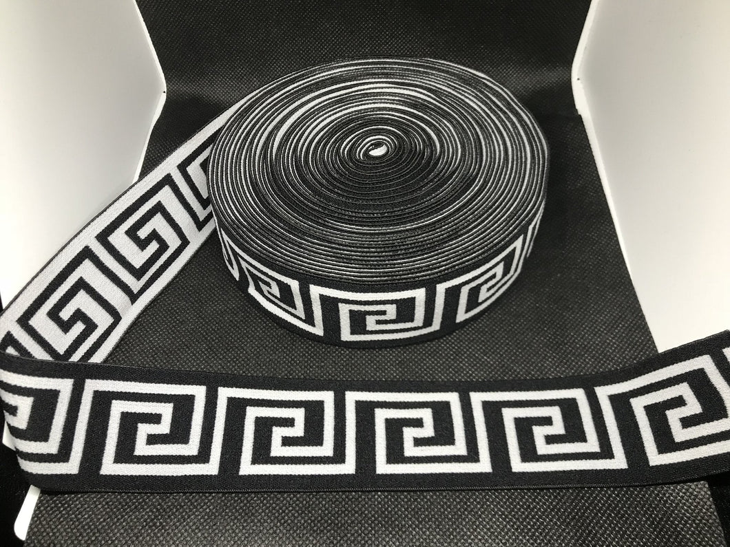 WHOLESALE - Designer Elastic Bands - 1 Yard Roll of 4cm Versace      Trim