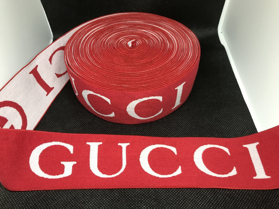 WHOLESALE - Designer Elastic Bands - 1 Yard Roll of 4.5cm Gucci GG      Trim