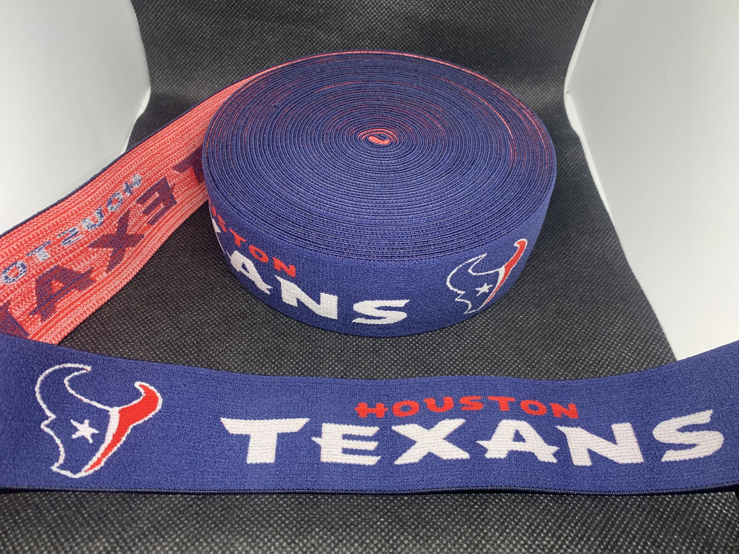 3 or 6 Yard Roll 4cm Houston Texans Sports Custom Designer Hat Band Elastic   Trim
