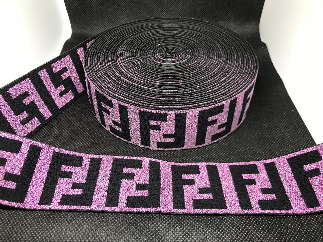 OVERSTOCK 10 Yards 4cm F-1 Metallic Elastic Waistband material  Custom Designer Bands Jacquard Bandz