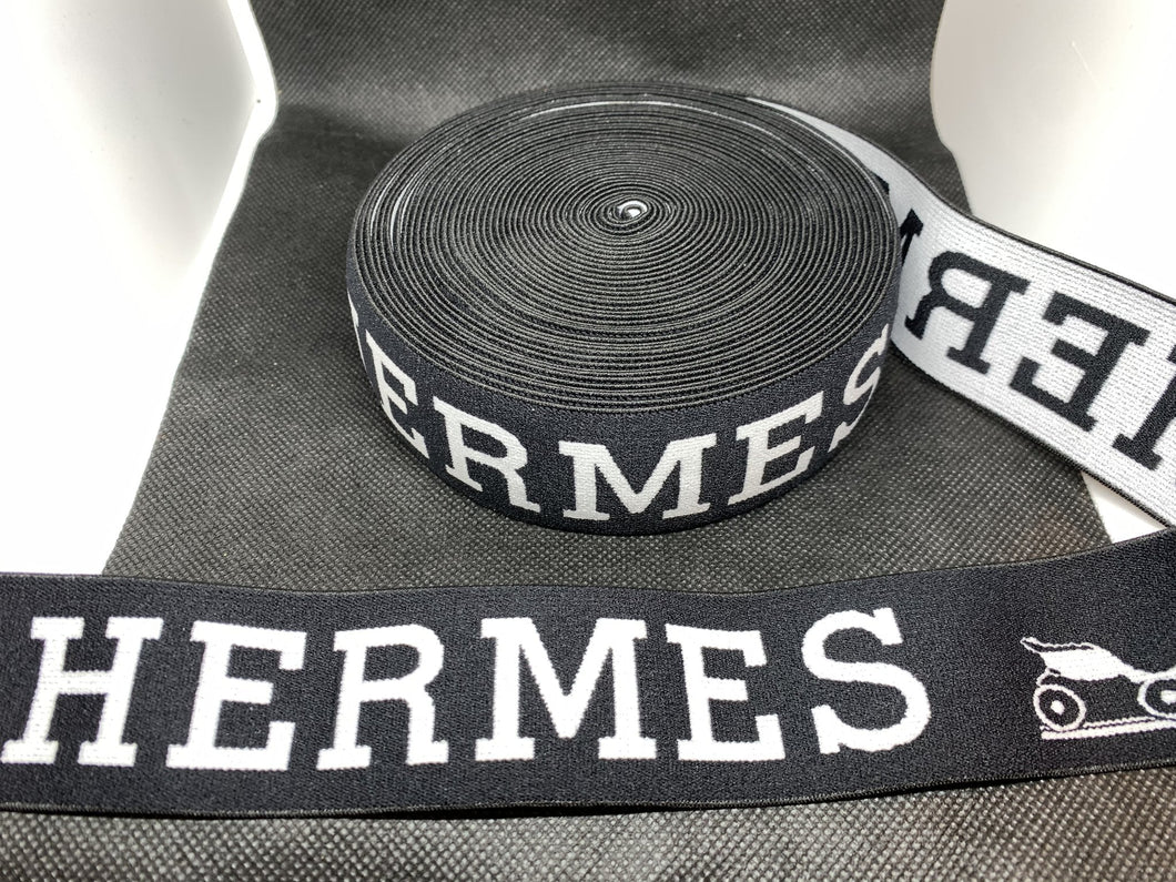 WHOLESALE - Designer Elastic Bands - 1 Yard Roll of 4cm Hermes      Trim