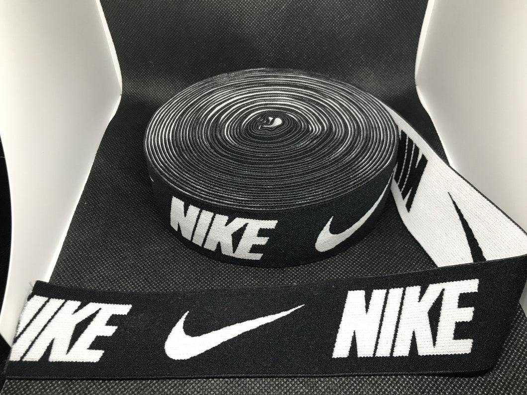 WHOLESALE - Designer Elastic Bands - 1 Yard Roll of 4cm Nike      Trim