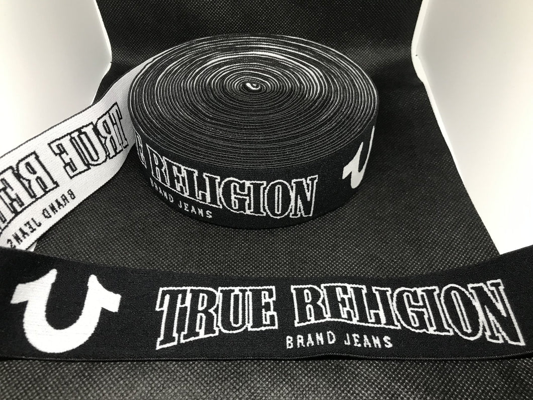 3 or 6 Yard Roll True Religion 4cm Custom Designer Hat Band Elastic   Trim