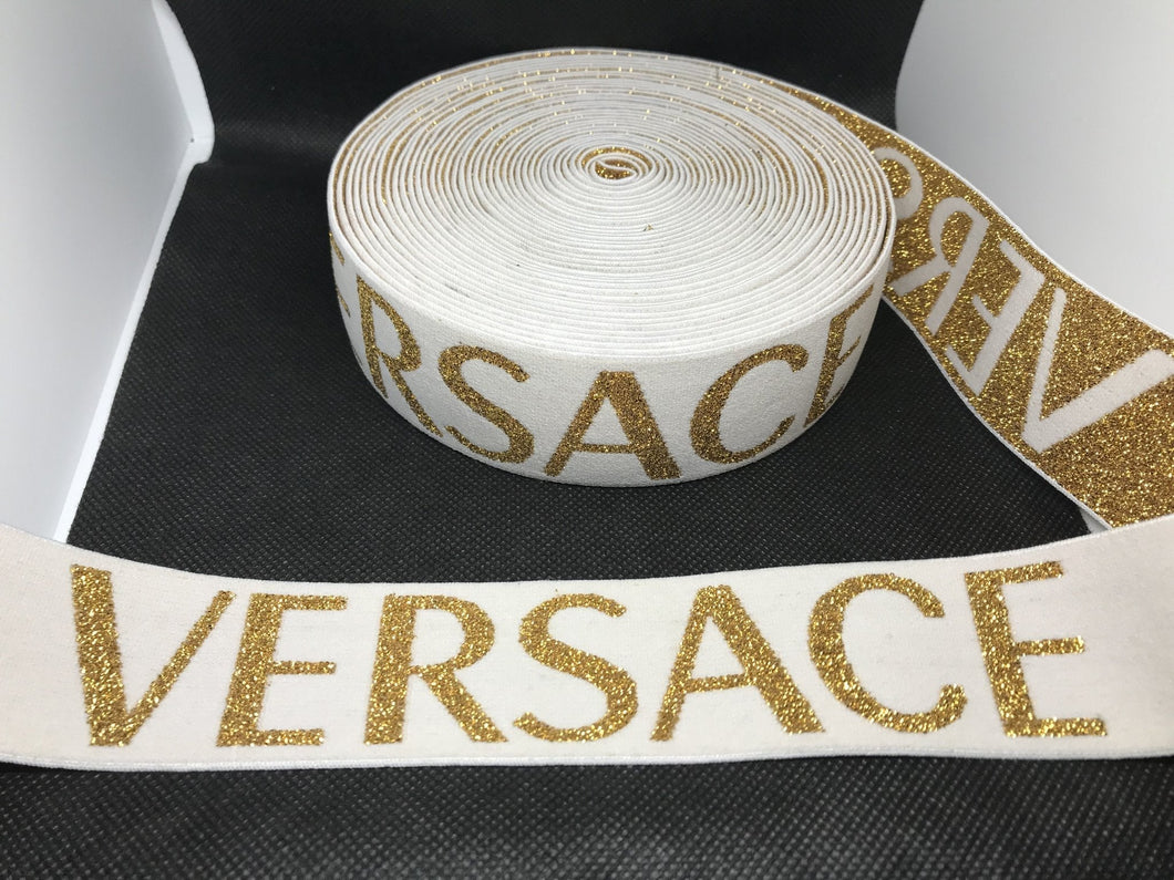 WHOLESALE - Custom Designer Elastic Bands - 1 Yard Roll of 4cm V-1 Metallic      Trim