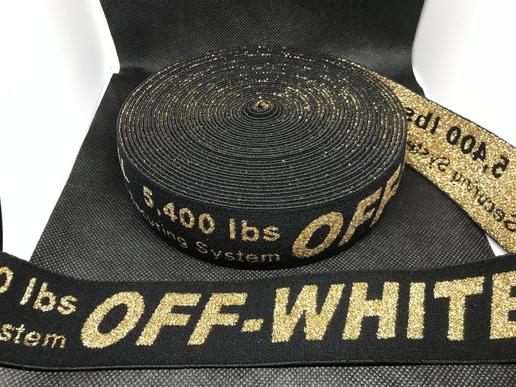WHOLESALE - Custom Designer Elastic Bands - 1 Yard Roll of 4cm O-1 Metallic     Trim