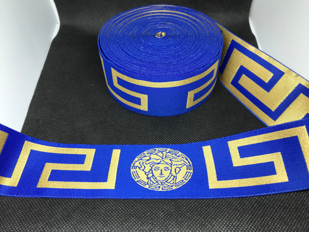 WHOLESALE - Custom Designer Elastic Bands - 1 Yard Roll of 4.5cm V-1 Medusa Nylon      Trim