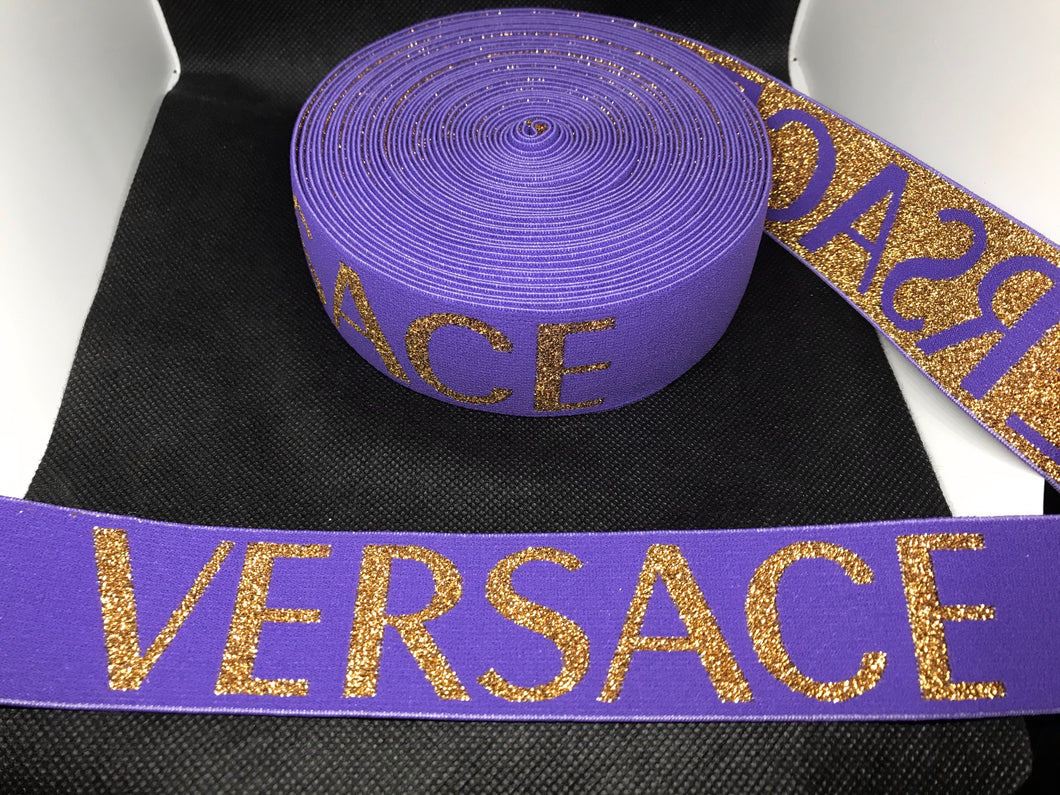10 Yard Roll 4cm V-1  Custom Designer Elastic Band    Jacquard Bands Trim Metallic