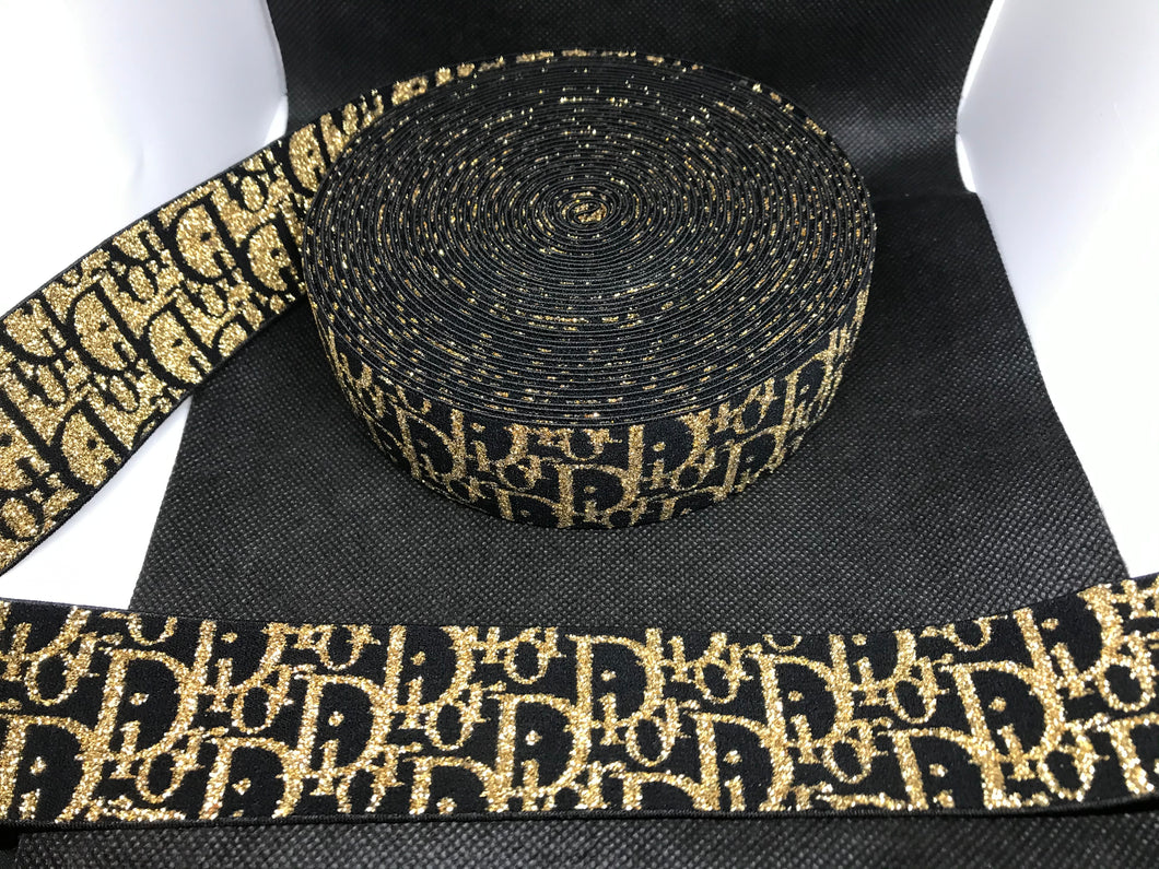 10 Yard Roll 4cm C-2  Custom Designer Elastic Band    Jacquard Bands Trim Metallic