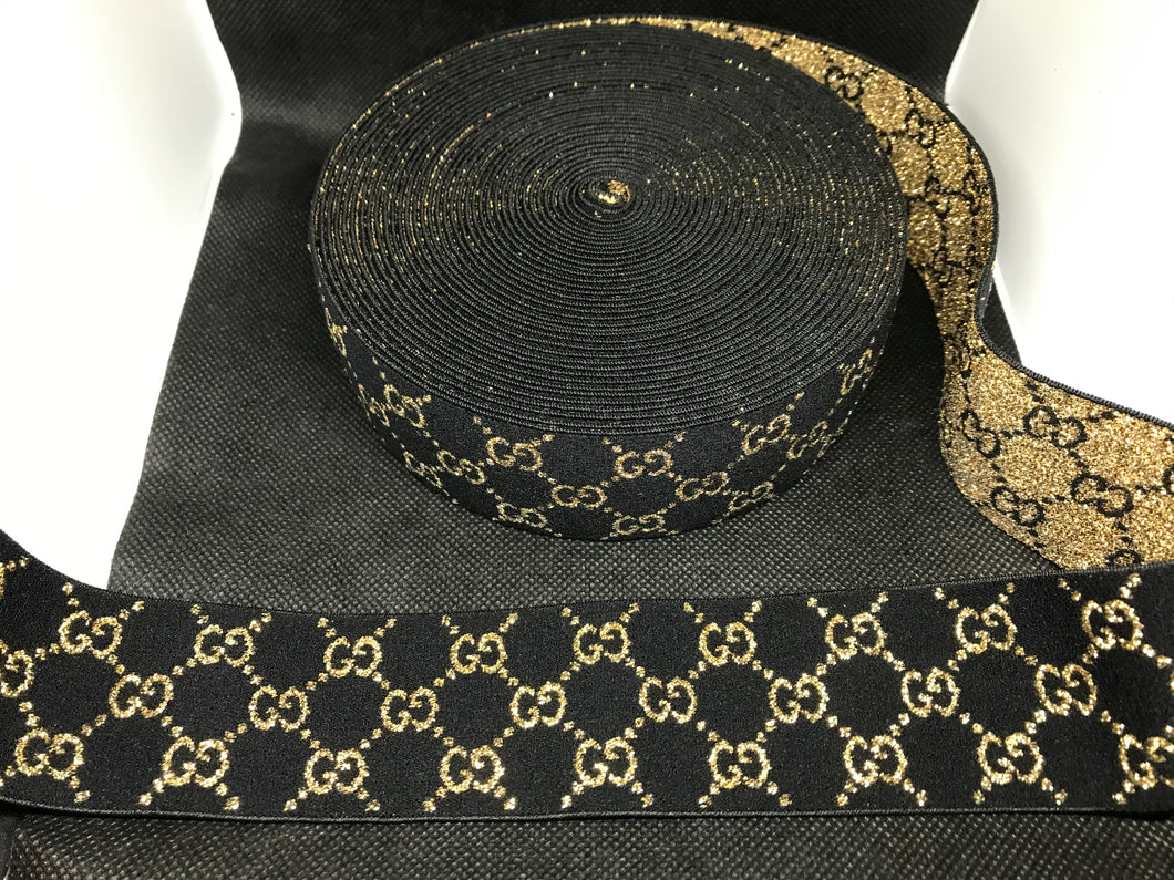 10 Yard Roll 4.5cm G-1    Custom Designer Elastic Band   Jacquard Bands Trim Metallic