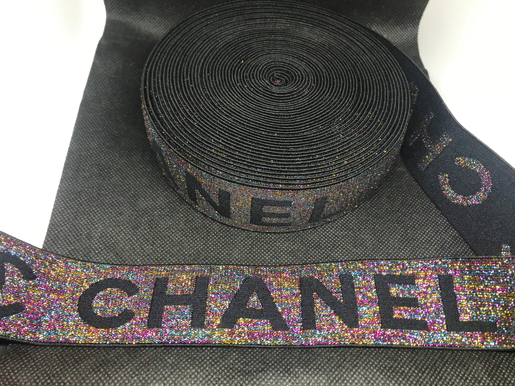 OVERSTOCK 10 Yards 4cm C-1 Metallic Elastic Waistband material  Custom Designer Bands Jacquard Bandz