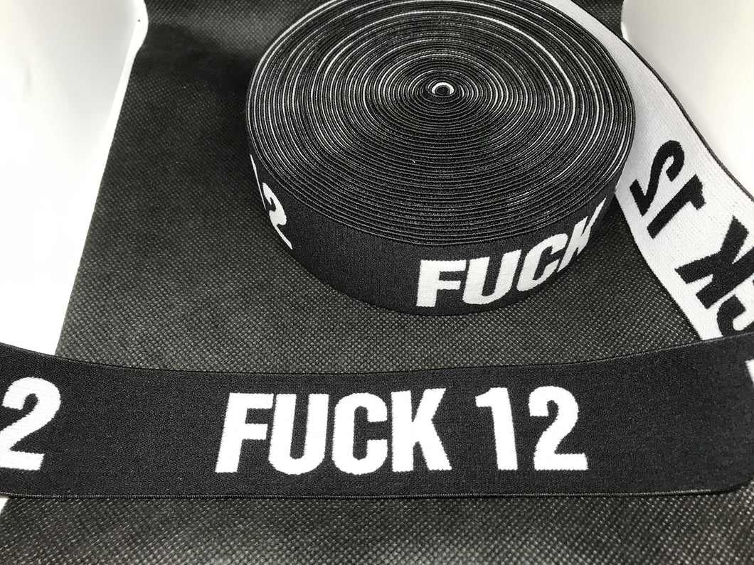 OVERSTOCK 10 Yards 4cm Fuck 12 Elastic Waistband material  Custom Designer Bands Jacquard Bandz