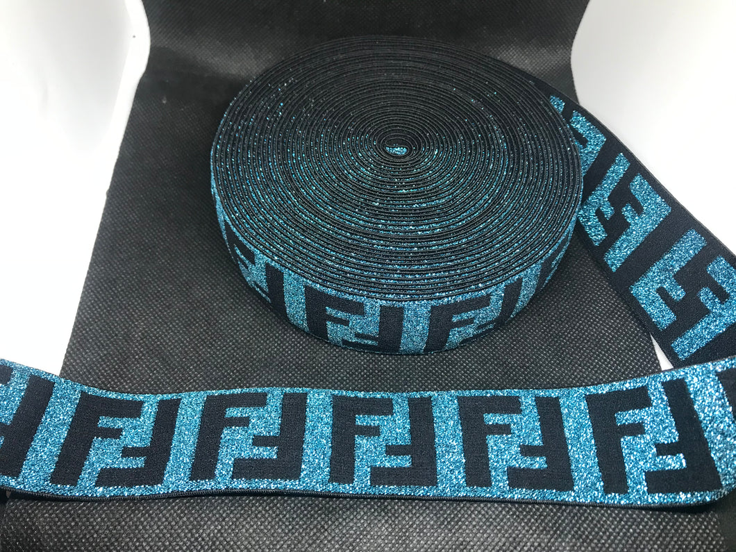 OVERSTOCK 10 Yards 4cm F-1 Metallic Elastic Waistband material  Custom Designer Bands Jacquard Bandz
